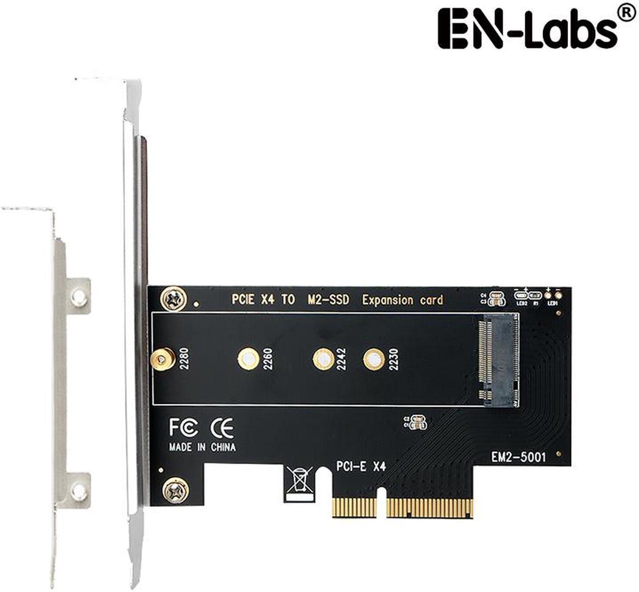 EnLabs PCIENVMELOW NVME PCIe Adapter, M.2 NVME SSD to PCI Express 3.0 Host Controller Expansion Card with Low Profile Bracket,M.2 M-Key NVME to  PCIe X4  Adapter for PC, Support 2230 2242 2260 2280