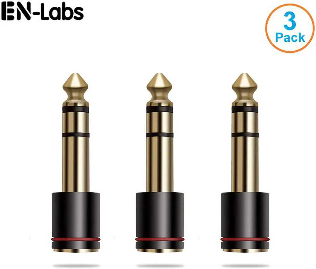 Main image of EnLabs 6.35mm Male to 3.5mm Female Audio Adapter,Gold Plated 1/4 plug to 1/8 inch Jack Stereo AUX Adaptor Converter for CD Players,Multimedia Speakers,Amplifier and Home Stereo - 3Pack