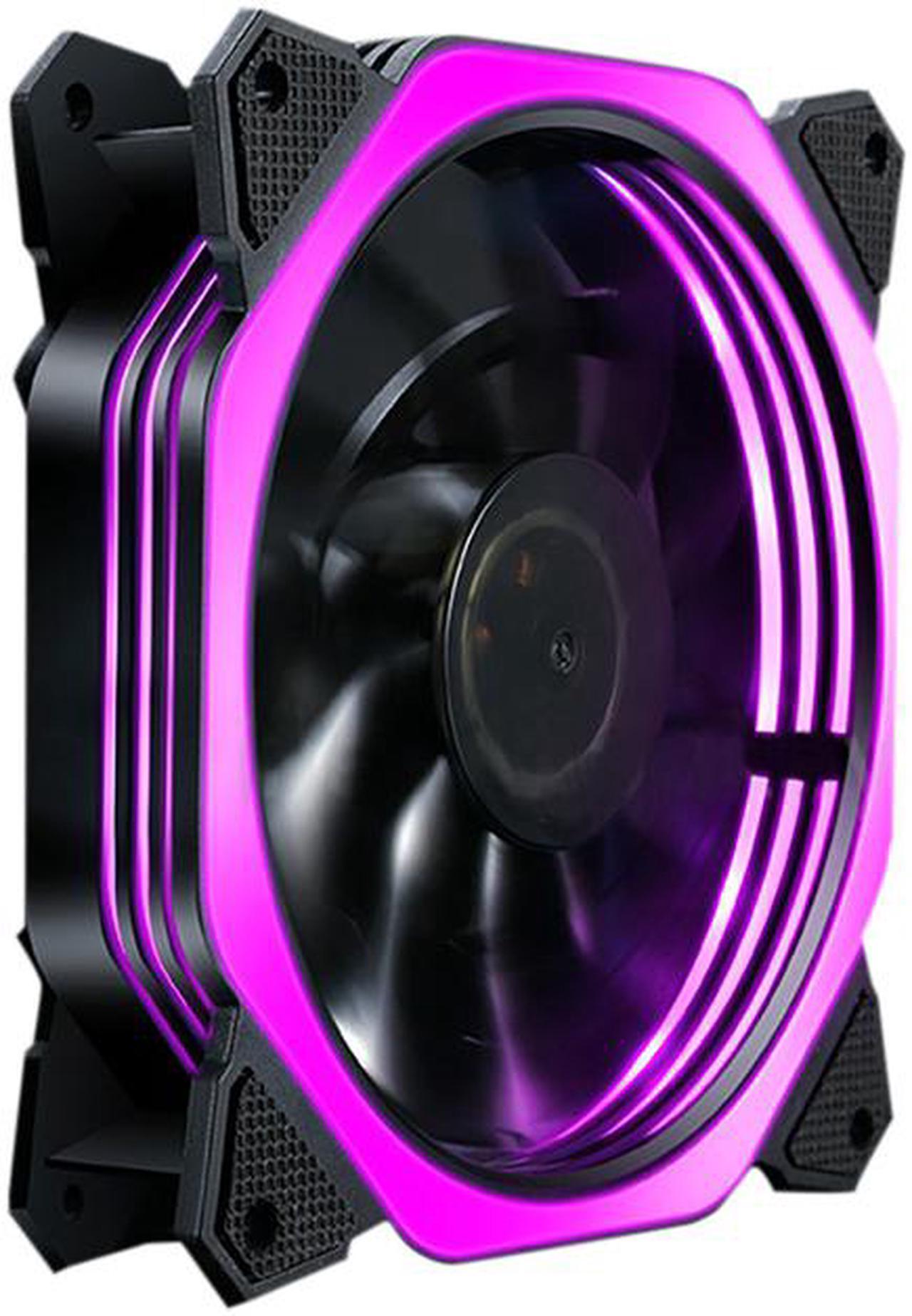 Multi-Lay LED Light 120MM 12CM PC Computer Case Cooling Fan Powered by 4 Pin / 3 Pin - Purple LED