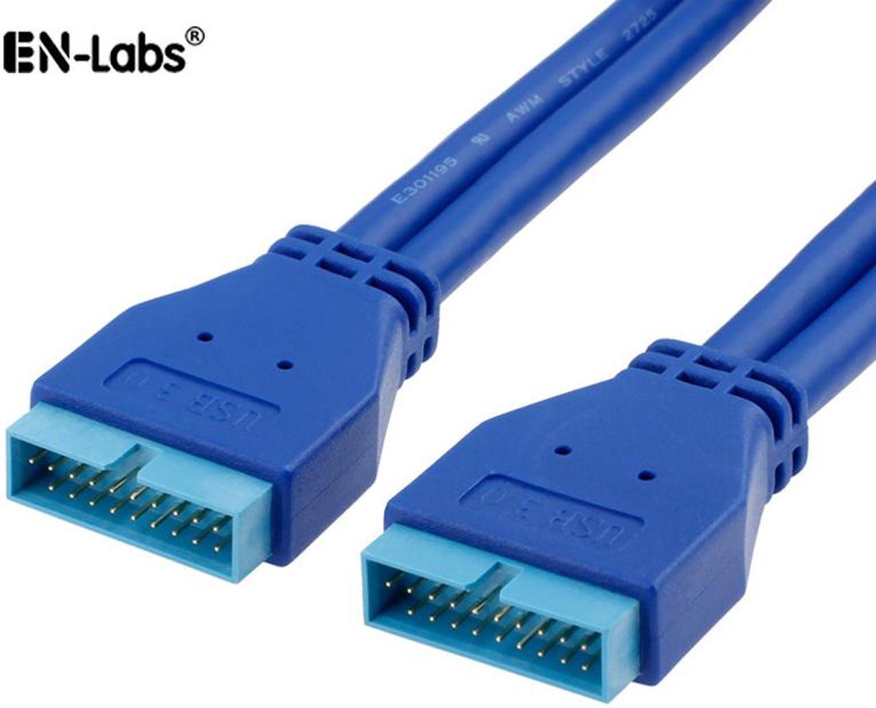 USB 3.0 Motherboard 20 Pin Header Extension Adapter Cable, USB 20-pin Connector Male to Male USB3 Extender Cable-1.64FT