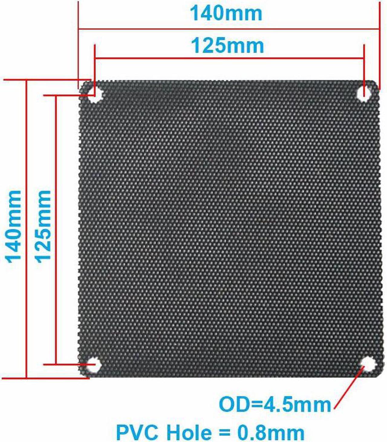 5pcs/lot 14CM Computer Mesh Black PVC PC Case Fan Cooler Dust Filter Dustproof Case Cover,140x140mm