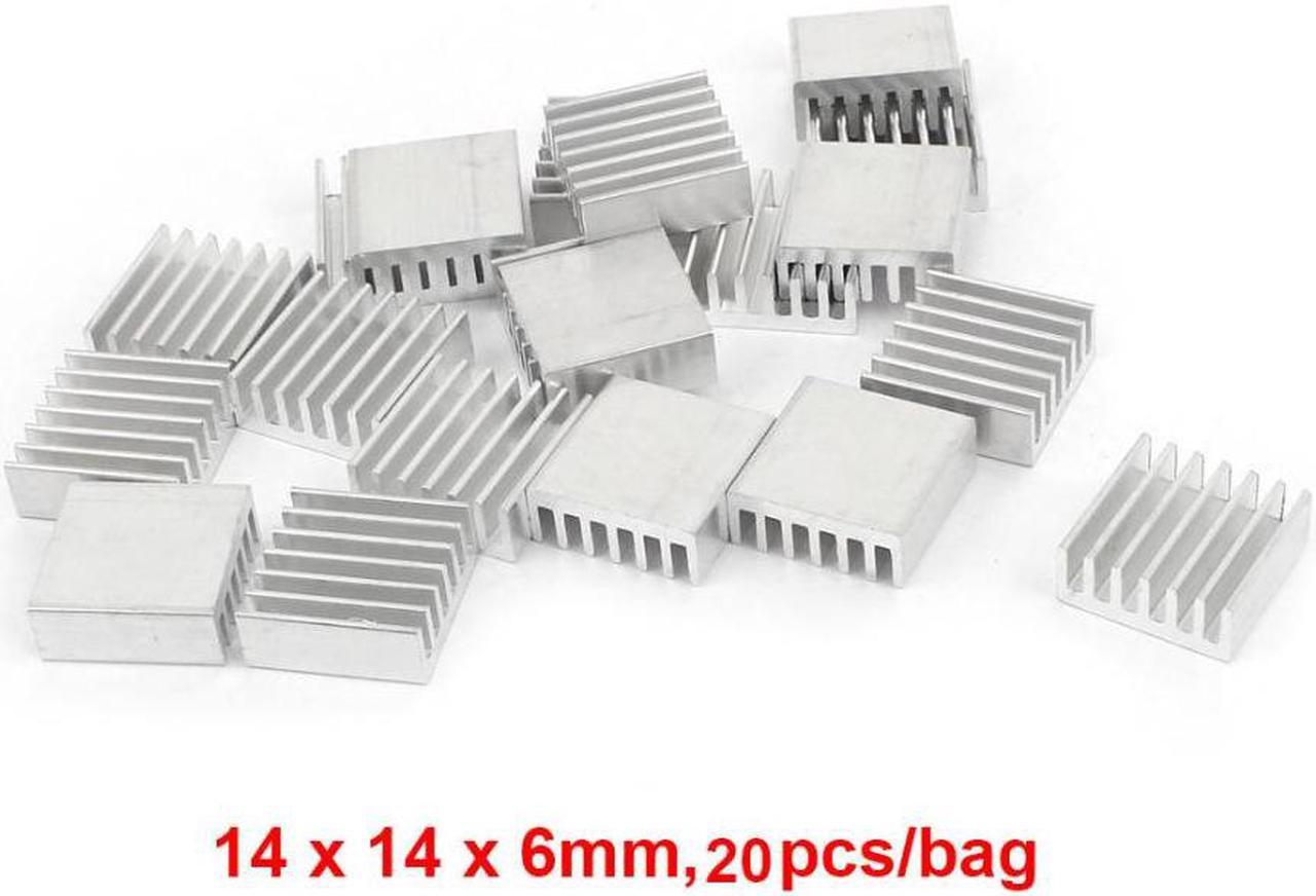 New 20pcs Silver 14x14x6mm Aluminum Heat Sink Radiator Heatsink for CPU,GPU, Electronic Chipset heat dissipation