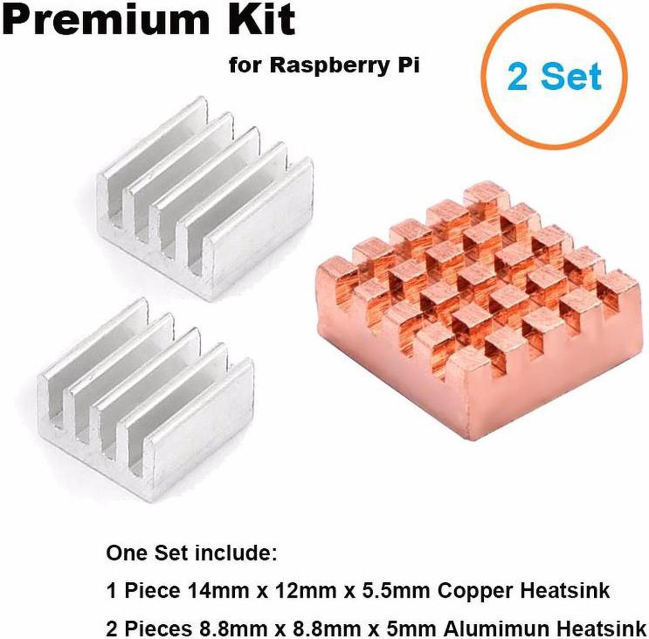 Premium 2Set(6pcs) CPU RAM LAN Heatsink Cooler Kit,Mini PC Raspberry Pi 2, Raspberry Pi A A+, Raspberry Pi B B+ Radiator Cooling