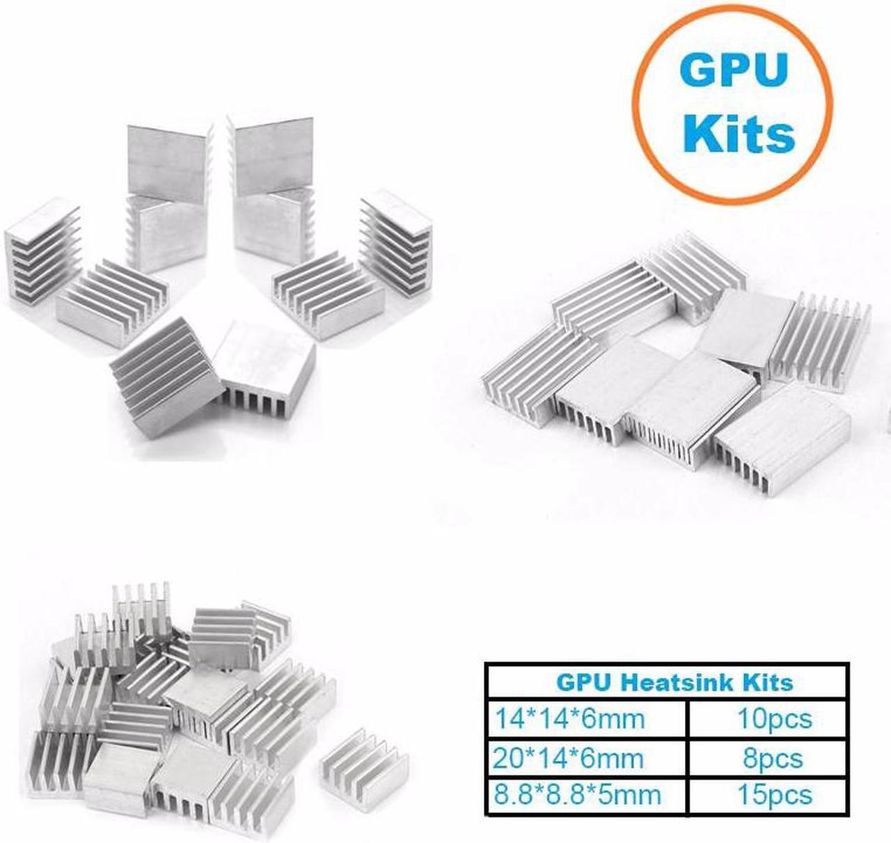 1Set/33pcs Aluminum Heat Sink Radiator Heatsink Cooler Kit for GPU Graphics Card ,VGA Video Card Heat Dissipation