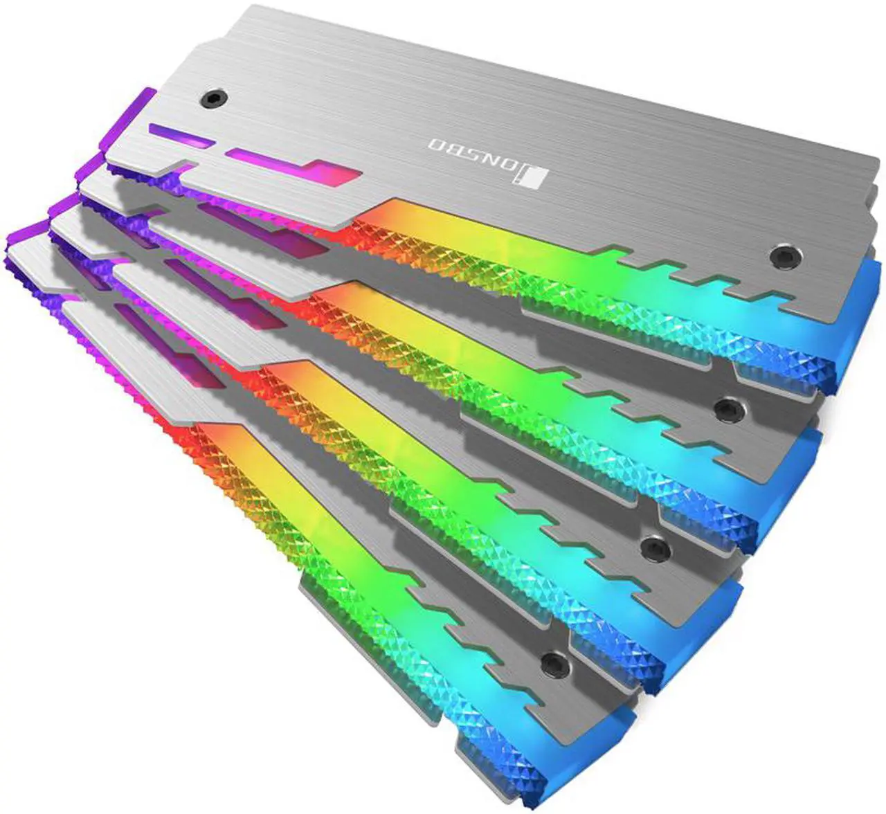 Alt view image 6 of 7 - Jonsbo NC-3 Desktop Memory Heatsink 5V 3Pin Addressable RGB Aluminum RAM Heat Spreader Cooling Shell