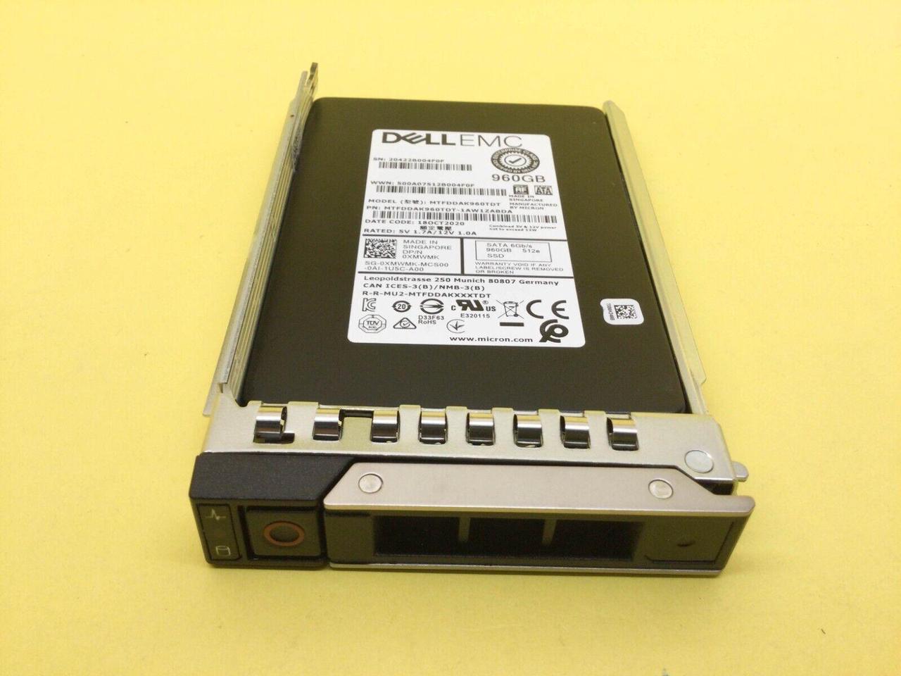 Alt view image 2 of 3 - XMWMK Dell 960GB SATA 6Gbps Mix Use 2.5'' 512e SSD MTFDDAK960TDT w/ Gen 14th