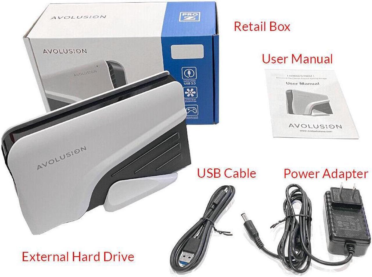 Alt view image 6 of 7 - Avolusion PRO-Z Series 4TB External Gaming Hard Drive for PS5 Game Console WHITE
