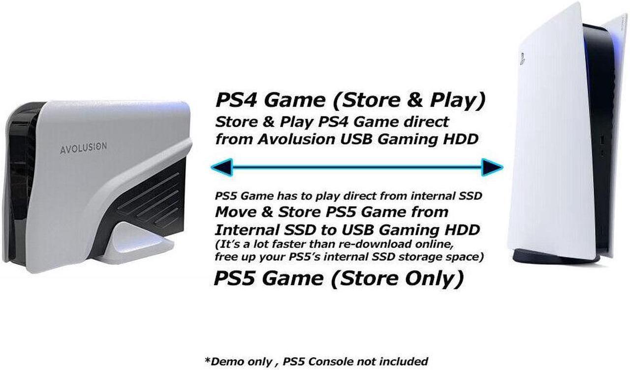 Alt view image 2 of 7 - Avolusion PRO-Z Series 4TB External Gaming Hard Drive for PS5 Game Console WHITE