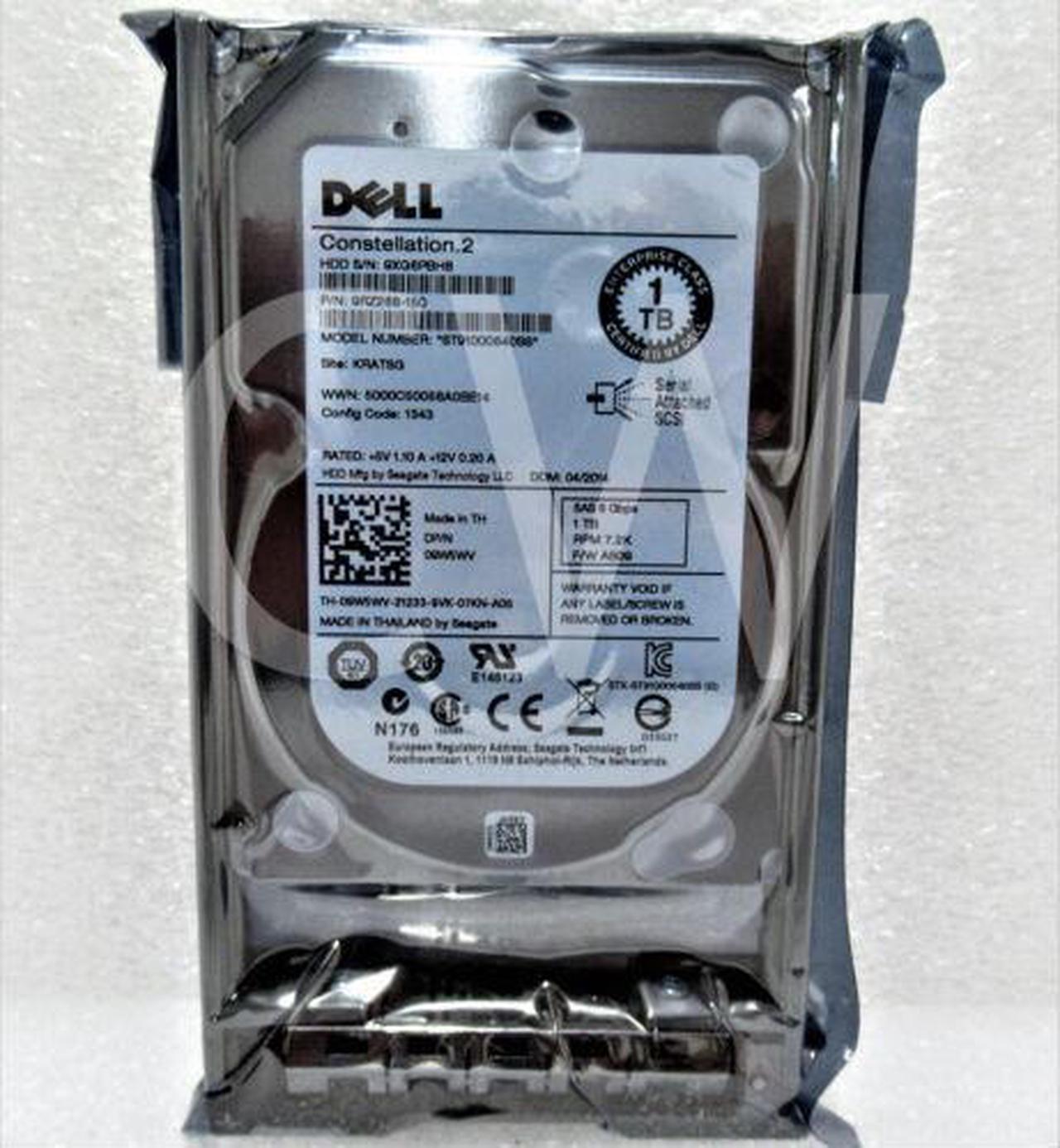 Main image of (NOT FOR HOME PC!) 9W5WV ST91000640SS Dell 1TB 7200RPM 6Gbps 2.5" SAS HDD Hard Drive - (ZERO HOURS)