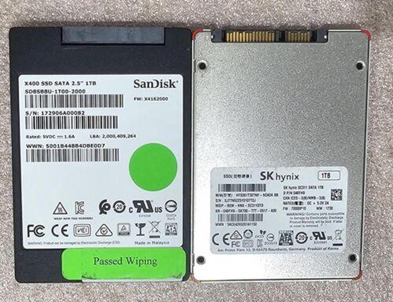 Main image of MIXED LOT OF 2 1TB 2.5" SATA SSD Solid State Drive