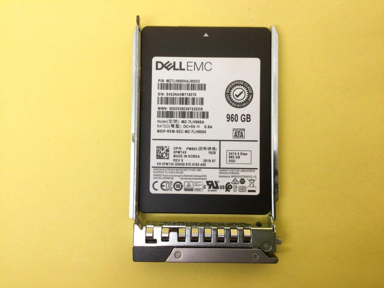Main image of PMT4X DELL 960GB SATA 6Gb/s Read Intensive 2.5'' SSD 0PMT4X MZ-7LH960A
