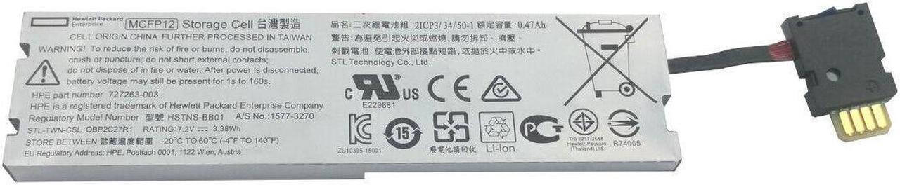 Main image of HPe 871265-001 12W 7.2V Smartstorage Battery Pack 727263-003