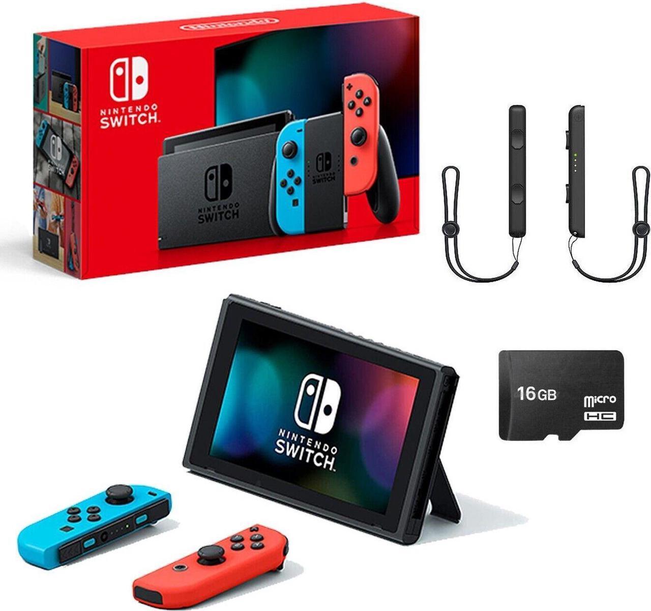 Main image of Nintendo Switch Red Blue Joy Cons 32GB V2 Gaming Console +16GB MicroSD Card