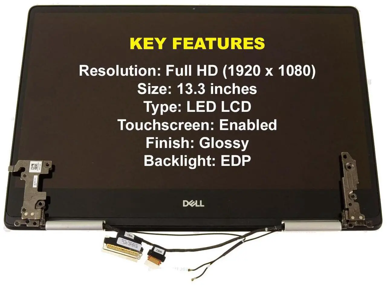 Alt view image 2 of 7 - Dell Inspiron 13 7386 2-in-1 13.3" FHD LCD Display Touchscreen Assembly W8Y53