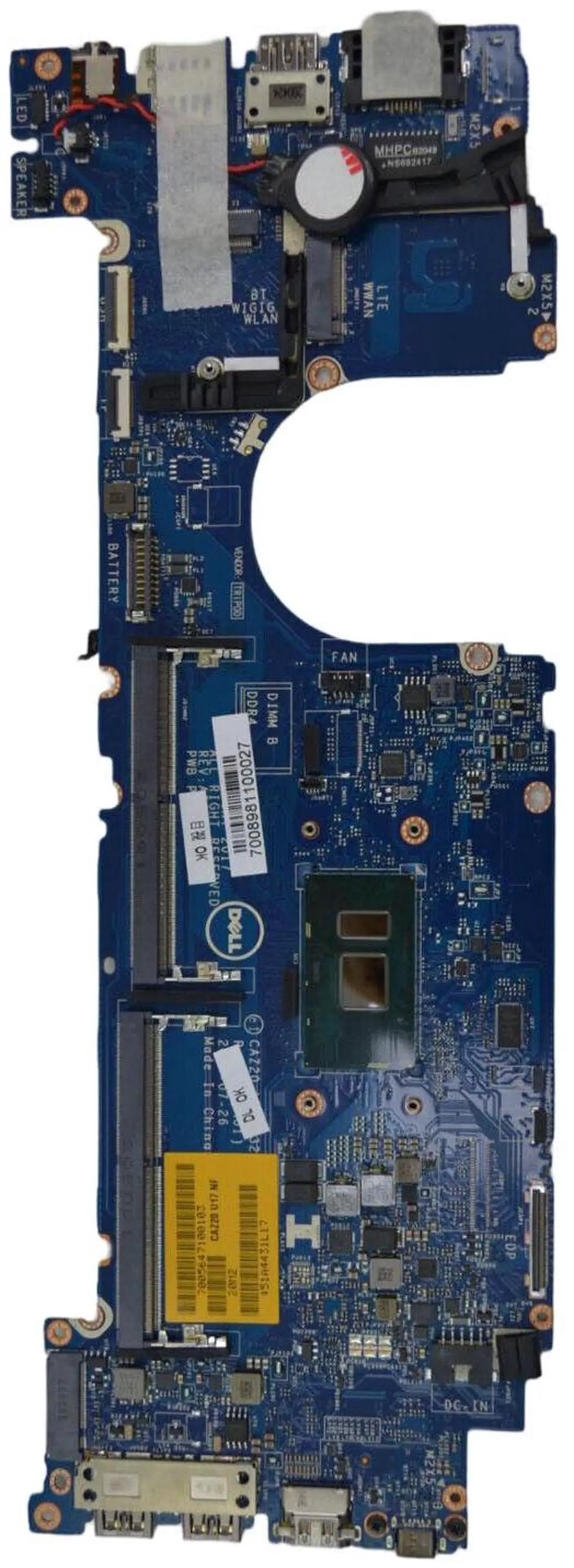 Alt view image 5 of 7 - Genuine Dell Latitude 7480 Motherboard i5-7300U 2.6GHz DDR4 LA-E132P MWGPY