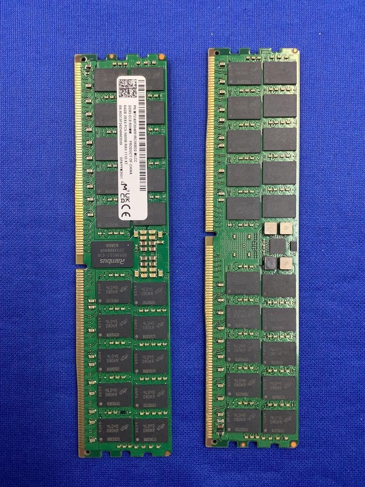 Alt view image 6 of 7 - MTC40F2046S1RC56BD2 MICRON 64GB (1X64GB) 2RX4 PC5-5600B RDIMM MEMORY - OEM