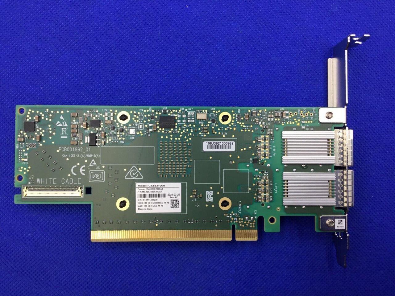 Alt view image 4 of 4 - MCX653106A-HDAT MELLANOX ConnectX-6 VPI Adapter Card HDR/200GbE - OEM