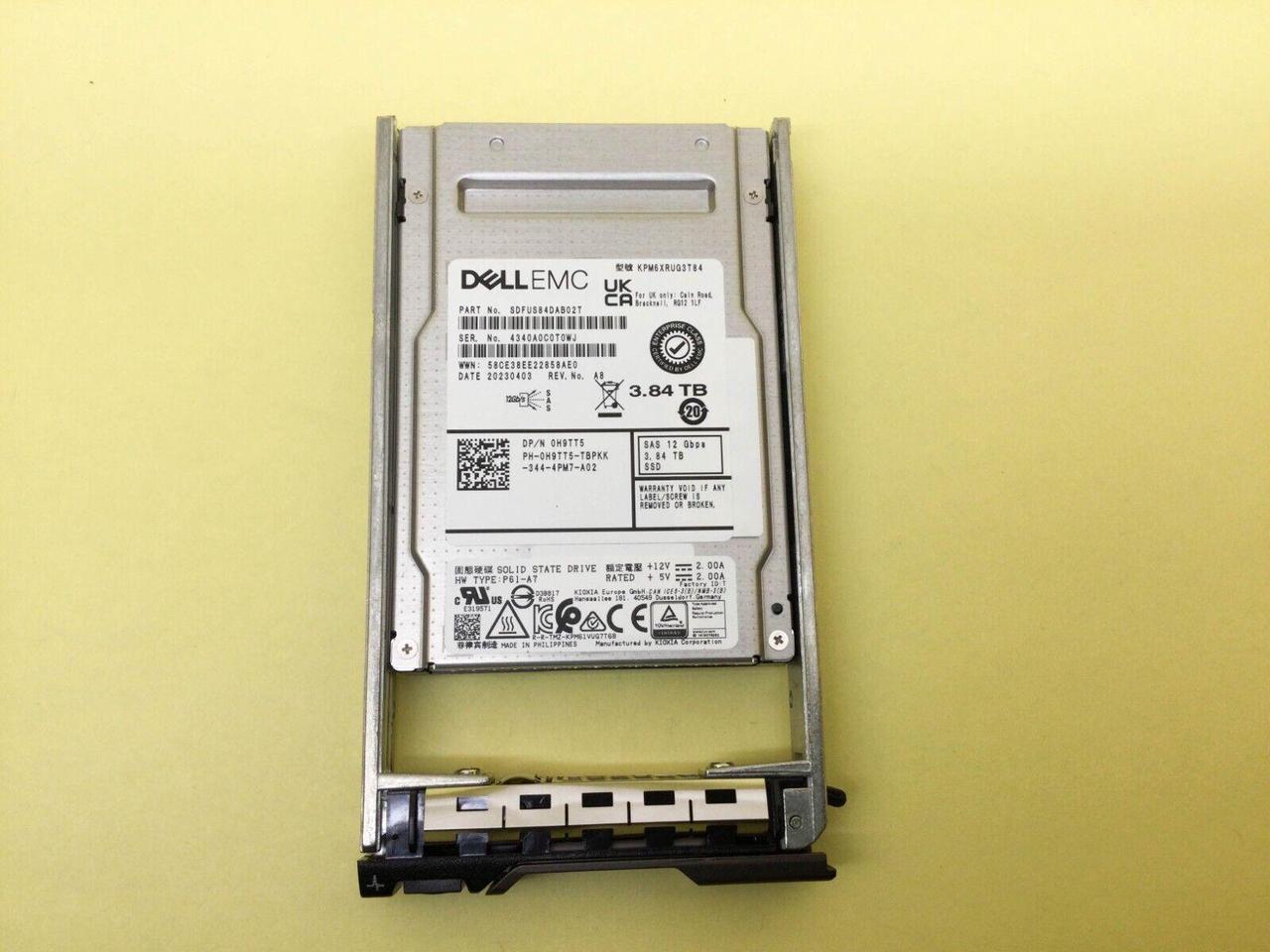 Alt view image 2 of 3 - (NOT FOR HOME PC!) H9TT5 0H9TT5 Dell 3.84TB 12Gbps Read Intensive SAS 2.5'' SSD KPM6XRUG3T84 NEW