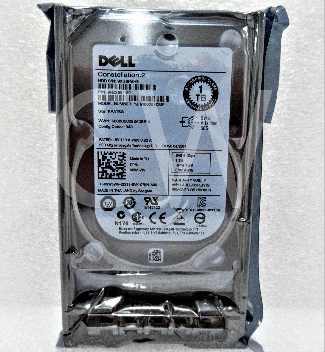 Main image of (NOT FOR HOME PC!) 9W5WV ST91000640SS Dell 1TB 7200RPM 6Gbps 2.5" SAS HDD Hard Drive - (ZERO HOURS)