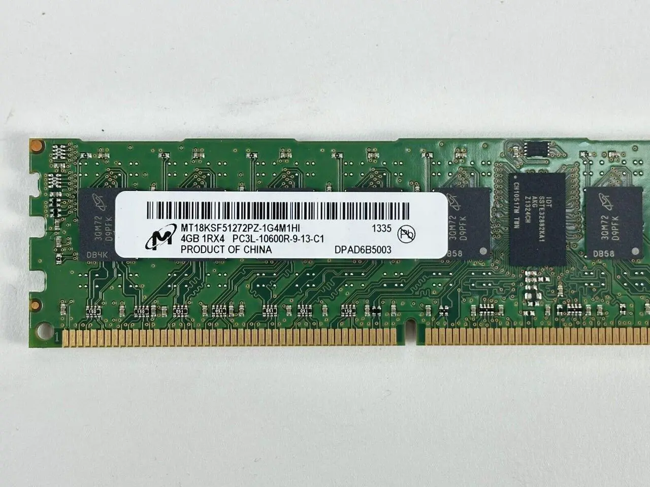 Alt view image 3 of 3 - (NOT FOR HOME PC!) Micron 32GB Lot of 8x 4GB 1Rx4 PC3L-10600R ECC RDIMM DDR3 1333MHz RAM Memory