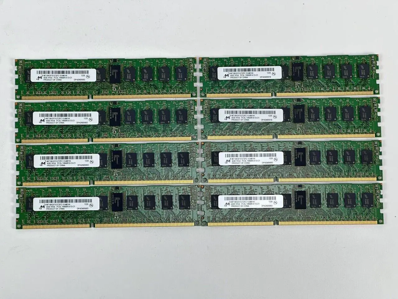 Main image of (NOT FOR HOME PC!) Micron 32GB Lot of 8x 4GB 1Rx4 PC3L-10600R ECC RDIMM DDR3 1333MHz RAM Memory