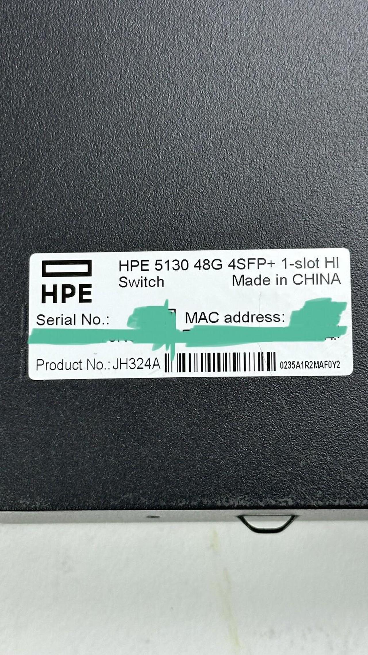 Alt view image 6 of 6 - HPE FlexNetwork 5130 48G 4xSFP+ 1-Slot HI 48x Gigabit 4x 10GbE 2x Fans 2x PSU L3
