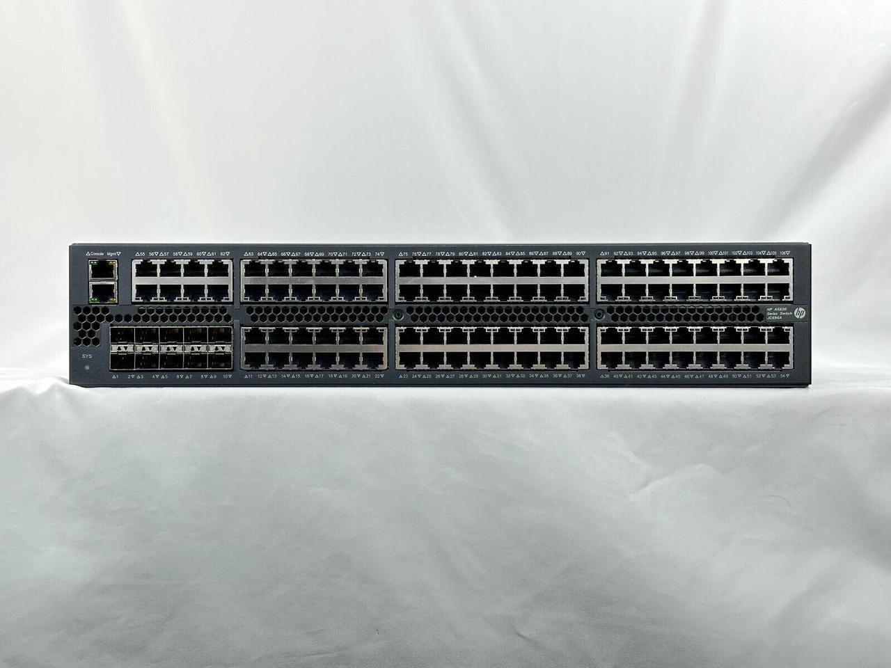 Alt view image 2 of 7 - HPE FlexFabric A5830AF-96G Ethernet Switch 96x 1G RJ45 10x 10G SFP+ 1x PSU Fans