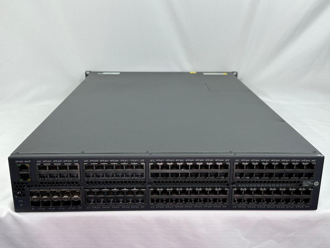 Alt view image 3 of 7 - HPE FlexFabric A5830AF-96G Ethernet Switch 96x 1G RJ45 10x 10G SFP+ 1x PSU Fans