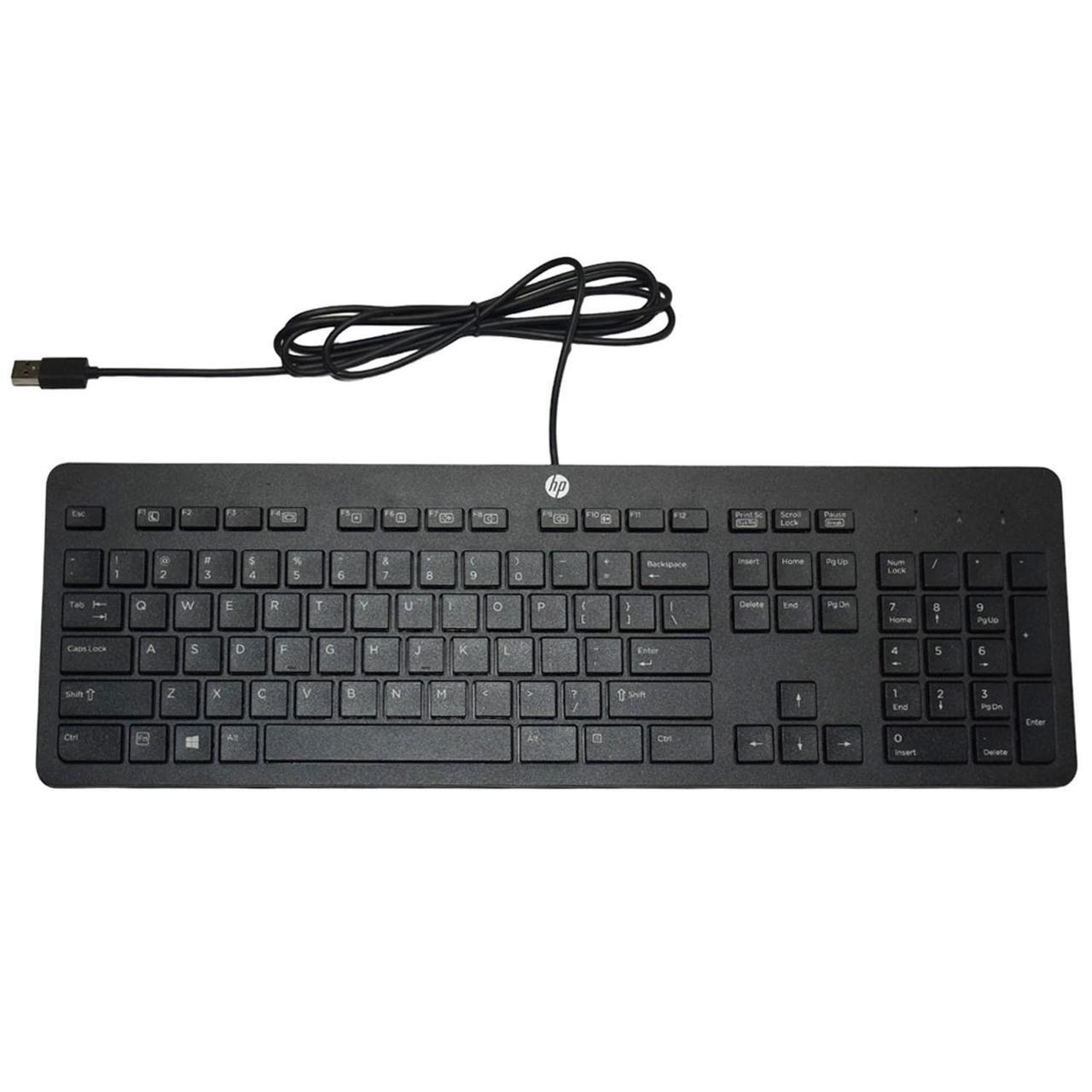 Alt view image 5 of 7 - Lot 50 HP Business Slim USB Keyboard Black SK2120 KU1469 Wired QWERTY 803181-001