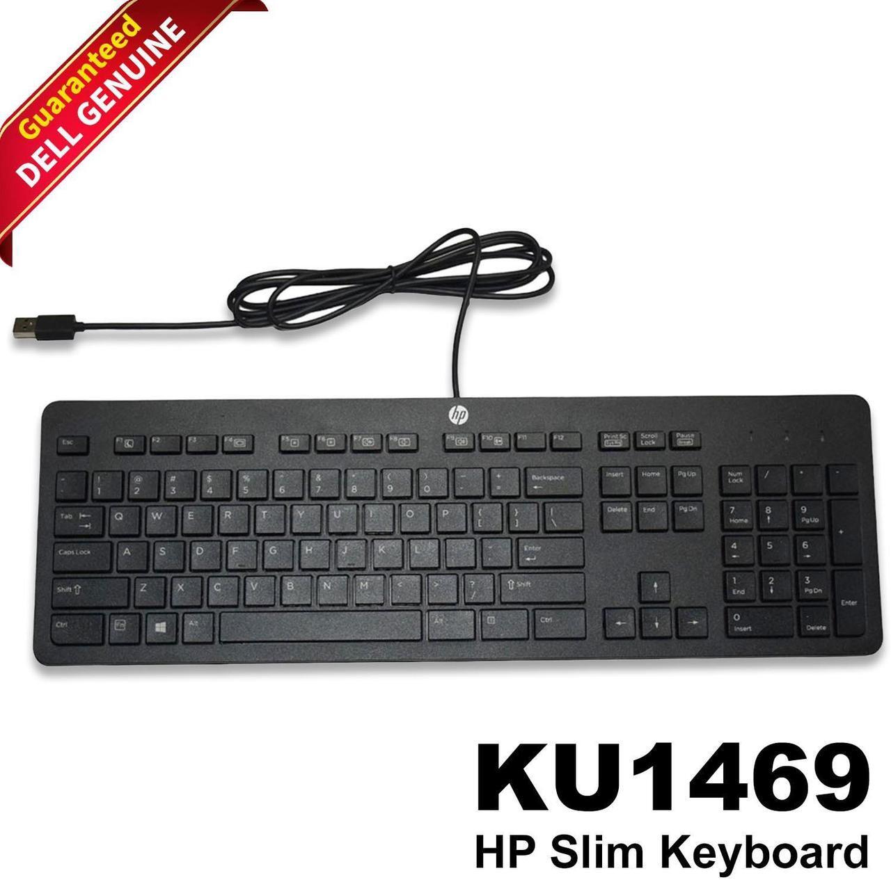 Main image of Lot 25 HP Business Slim USB Keyboard Black SK2120 KU1469 Wired QWERTY 803181-001