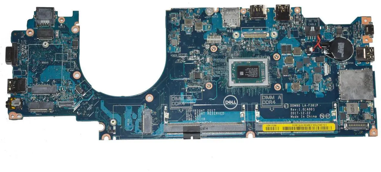 Alt view image 5 of 5 - Dell Latitude 5495 Motherboard AMD Ryzen 5 Pro 2500U 2GHz Quad-Core DDR4 - 9GYDK