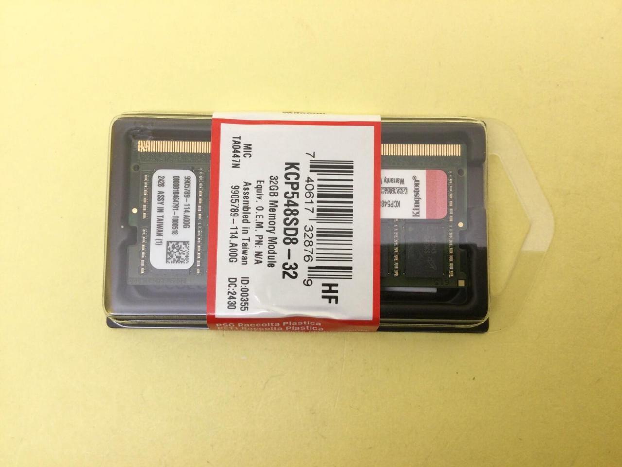 Main image of Kingston 32GB (1x32GB) DDR5-4800MHz SODIMM Laptop Memory KCP548SD8-32