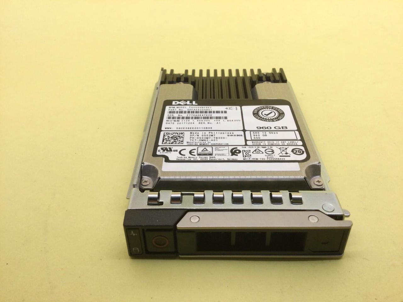 Alt view image 2 of 2 - (NOT FOR HOME PC!) 503M7 DELL 960GB SAS 12Gb/s Mixed Use 2.5" SSD PX05SVB096Y 0503M7 *Health 50-79%