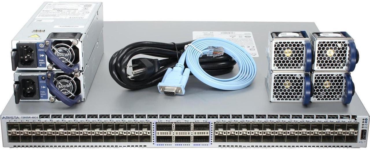Main image of Arista DCS-7280SR-48C6-R 48P 10GbE SFP+ 6P 100GbE QSFP100 RA Switch