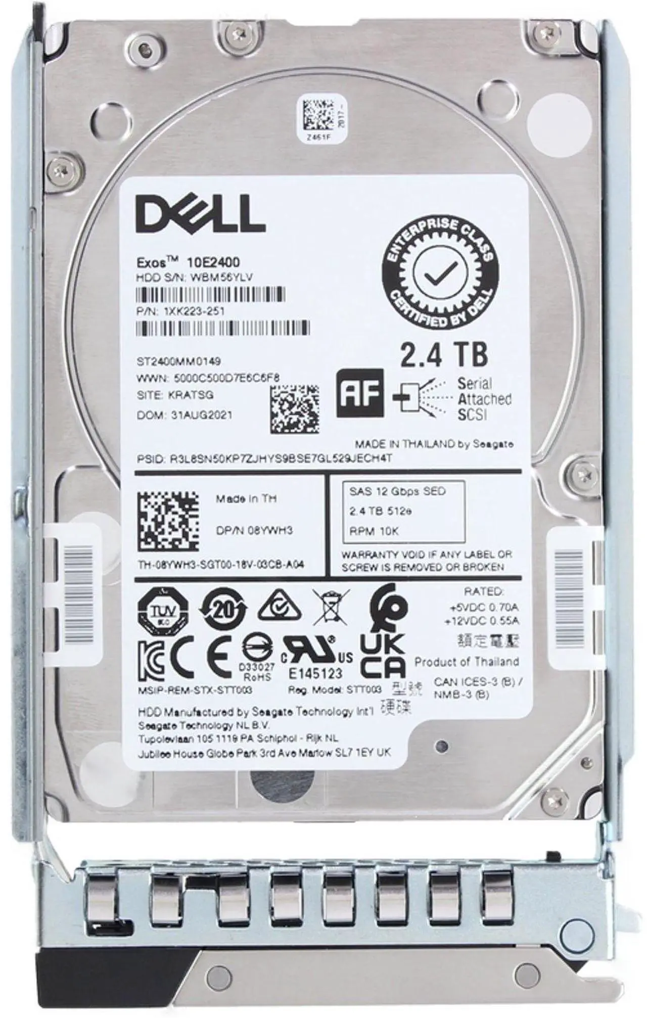 Alt view image 5 of 5 - (NOT FOR HOME PC!) Dell 2.4TB 10K 12Gbps SAS 2.5 HDD SED (400-AVBP) (400-AVBP-OSTK)