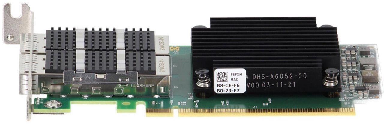 Alt view image 3 of 5 - Dell Mellanox ConnectX-6 CX623106A Dx Dual 100GbE QSFP56 LP Adapter (F6FXM)