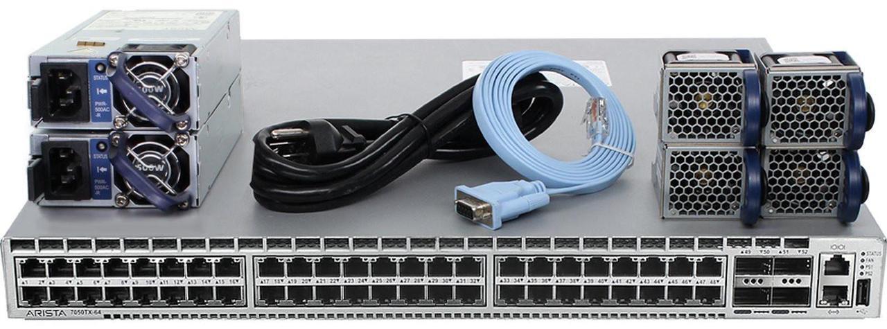 Main image of Arista DCS-7050TX-64-R 48P 10GbE RJ45 4P 40GbE QSFP+ RA Switch