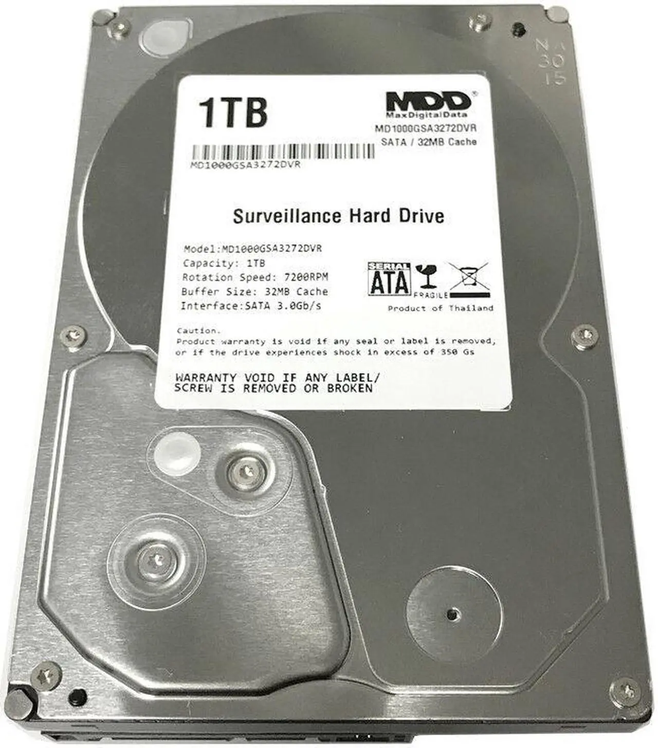 Alt view image 3 of 5 - MDD 1TB 7200RPM SATA 3.5" Surveillance Hard Drive -CCTV DVR, Security System