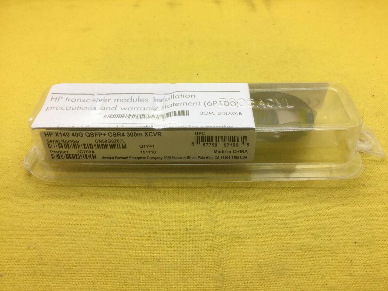 Main image of JG709A HPE X140 40G QSFP+ MPO MM 850nm CSR4 300m Transceiver  SEALED