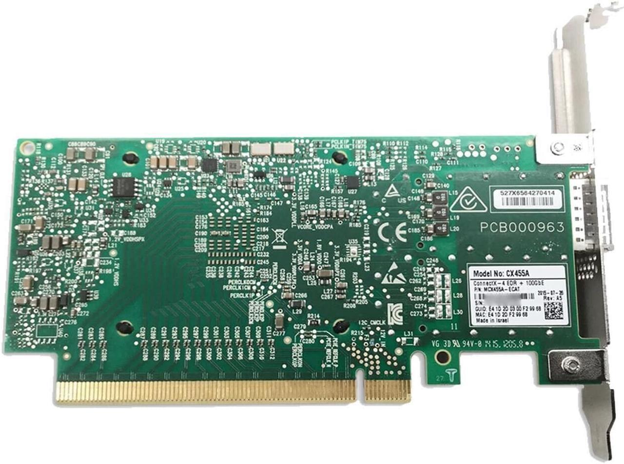 Alt view image 2 of 4 - Mellanox MCX455A-ECAT CX455A 100GbE Single Port QSFP28 PCIe ConnectX-4 VPI NIC - OEM