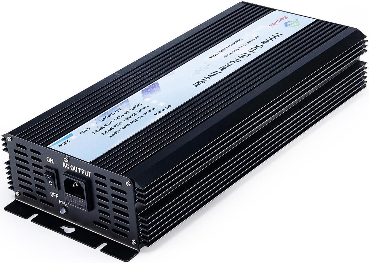 Alt view image 7 of 8 - Solinba 1000w on grid tie pure sine wave power inverter DC22-56v to AC 90-130v, 46-65Hz, USA plug, black color