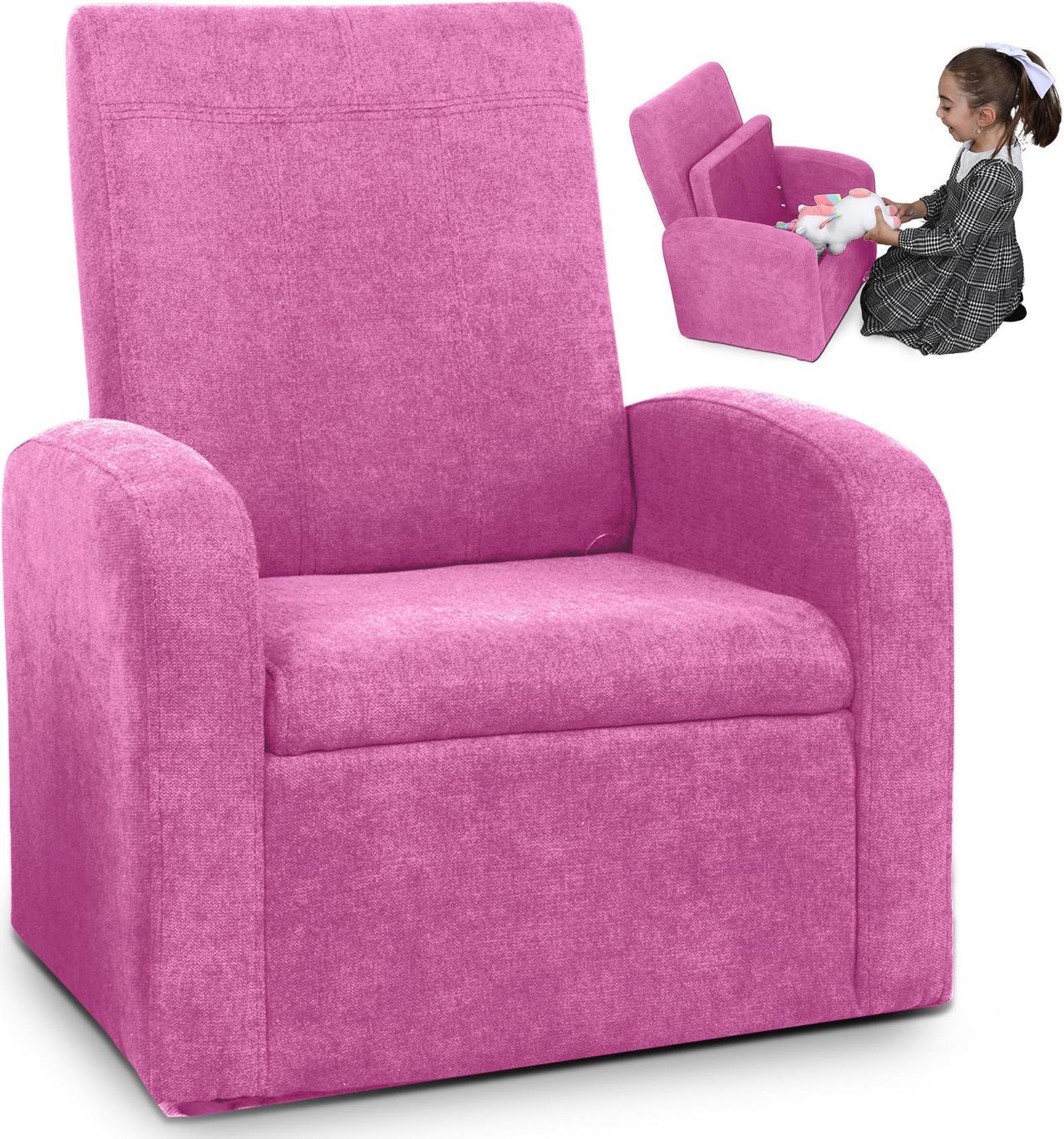 Main image of STASH Comfy Kids Sofa Chair  cute toddler chair toy storage chest. Kids folding chair converts to an ottoman. Small toddler chairs for girls boys supports 200lbs! kids lounge chair kids chair comfy