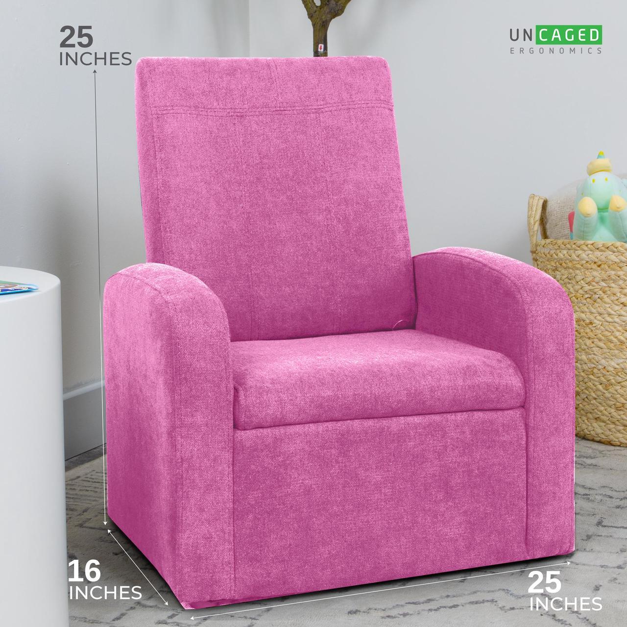 Alt view image 6 of 7 - STASH Comfy Kids Sofa Chair  cute toddler chair toy storage chest. Kids folding chair converts to an ottoman. Small toddler chairs for girls boys supports 200lbs! kids lounge chair kids chair comfy