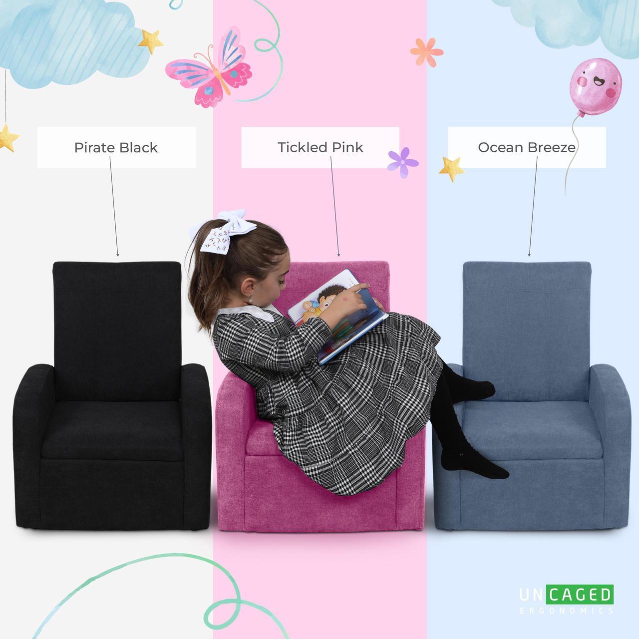 Alt view image 7 of 7 - STASH Comfy Kids Sofa Chair  cute toddler chair toy storage chest. Kids folding chair converts to an ottoman. Small toddler chairs for girls boys supports 200lbs! kids lounge chair kids chair comfy
