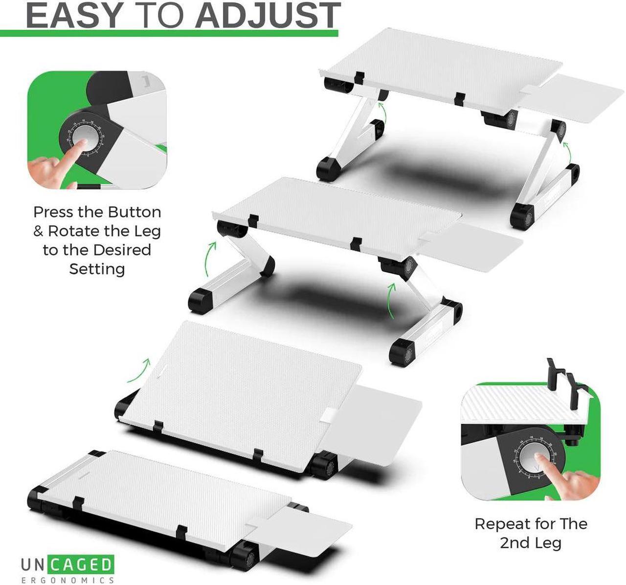 Alt view image 3 of 14 - WorkEZ Adjustable Keyboard Stand for Desktop Computer Keyboard Riser for desk Keyboard and Mouse Riser for Standing Adjustable Keyboard and Mouse Stand aluminum ergonomic keyboard tray keyboard shelf