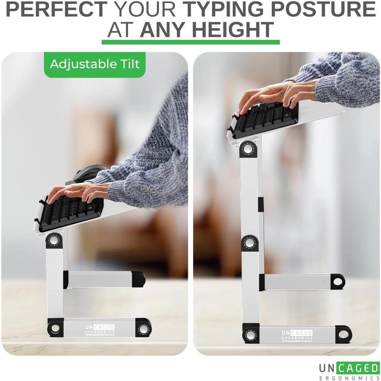 Alt view image 2 of 14 - WorkEZ Adjustable Keyboard Stand for Desktop Computer Keyboard Riser for desk Keyboard and Mouse Riser for Standing Adjustable Keyboard and Mouse Stand aluminum ergonomic keyboard tray keyboard shelf