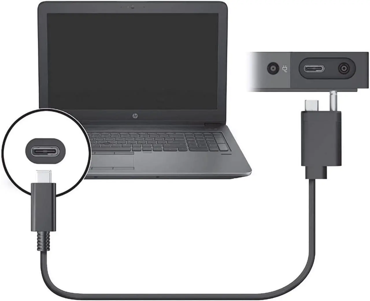 Alt view image 3 of 3 - HP Thunderbolt 3 Power Cable For Docking Station 843011-001