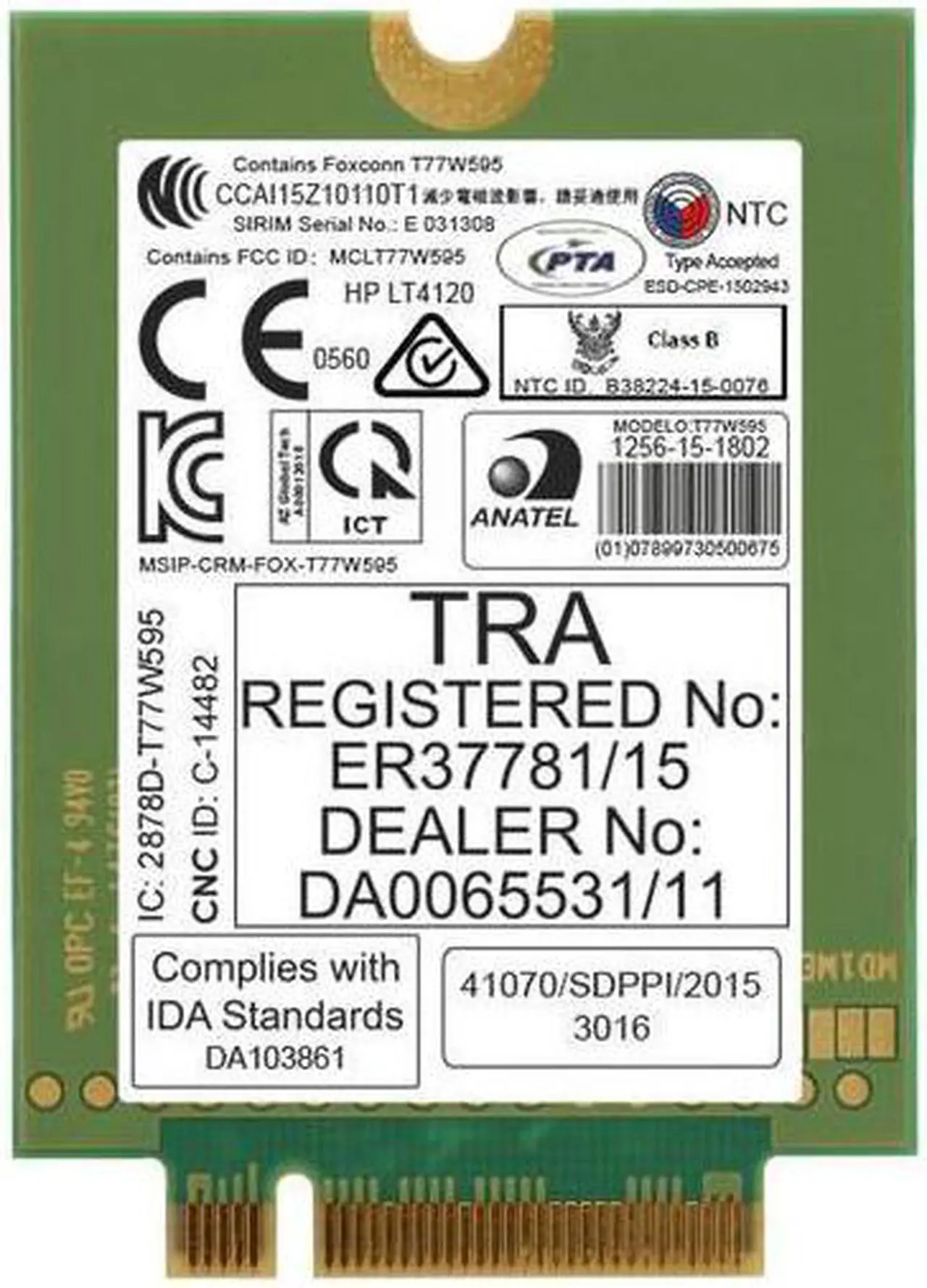 Alt view image 2 of 2 - HP LT4120 Wireless Cellular Modem - M.2 Card Components Other N8T16AA#ABA