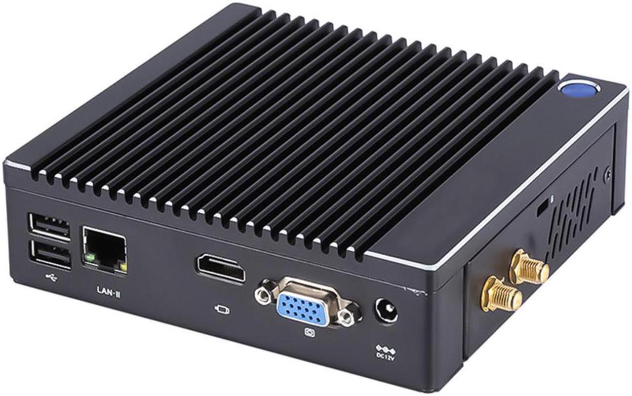 Fanless Mini PC Windows 10 Intel Pentium N3710 1.6Ghz Small Desktop Computer 4GB Ram 64GB SSD WiFi/BT/HD-MI/VGA/Gigabit Ethernet Wake on lan