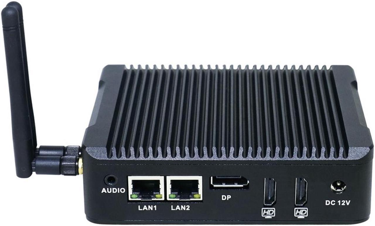 Partaker Fanless Mini PC Nano Computer Dual Lan Pentium N3700 Quad Core 2xHD 1xDP 1xCOM Full HD 1080P Three Display 8G RAM 240G SSD